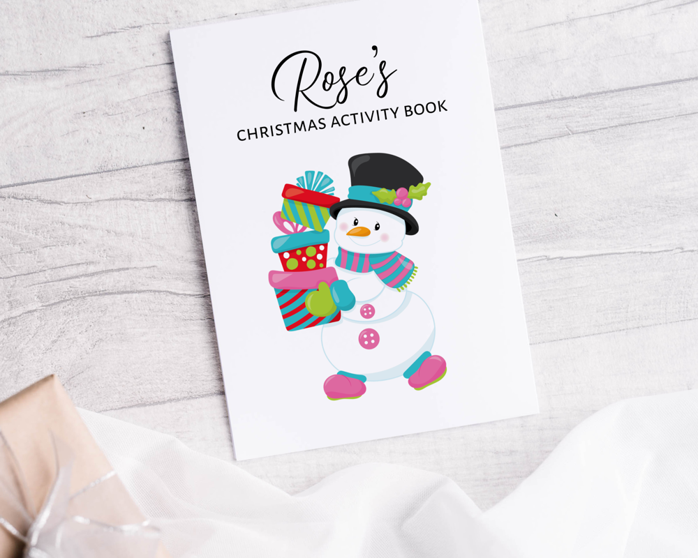 Children's Snowman Personalised Christmas Activity Books - Image 5