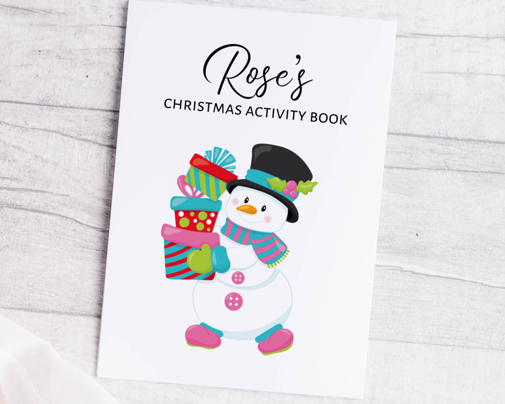 Children's Snowman Personalised Christmas Activity Books - Image 7