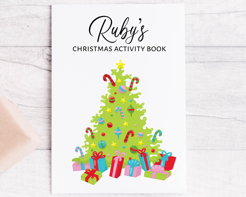 Children's Christmas Candy Cane Personalised Christmas Activity Books