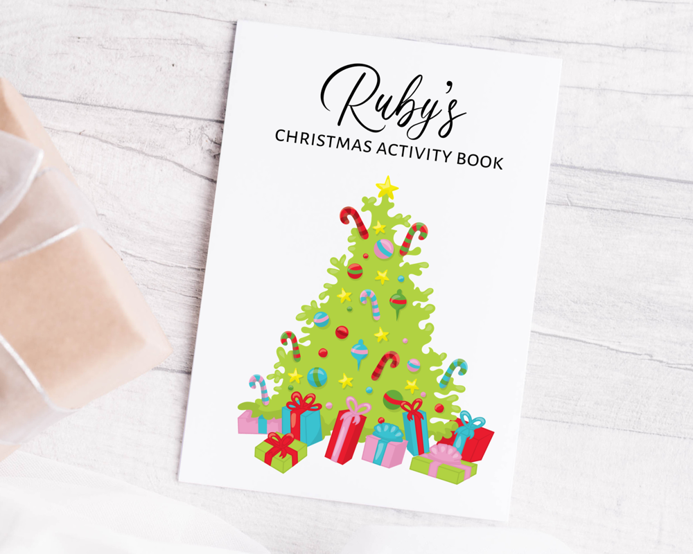 Children's Christmas Candy Cane Personalised Christmas Activity Books