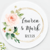 Our Blush Favour Stickers for Weddings are fully personalised with the wording of your choice.