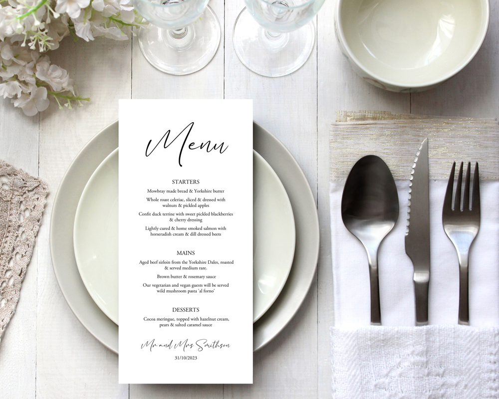 Menu Cards for Weddings - Image 3