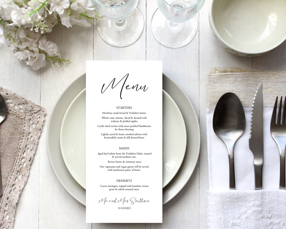 Menu Cards for Weddings - Image 4
