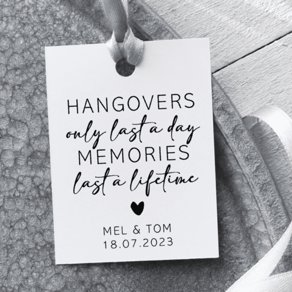 Tags for Hangover Kit Favours