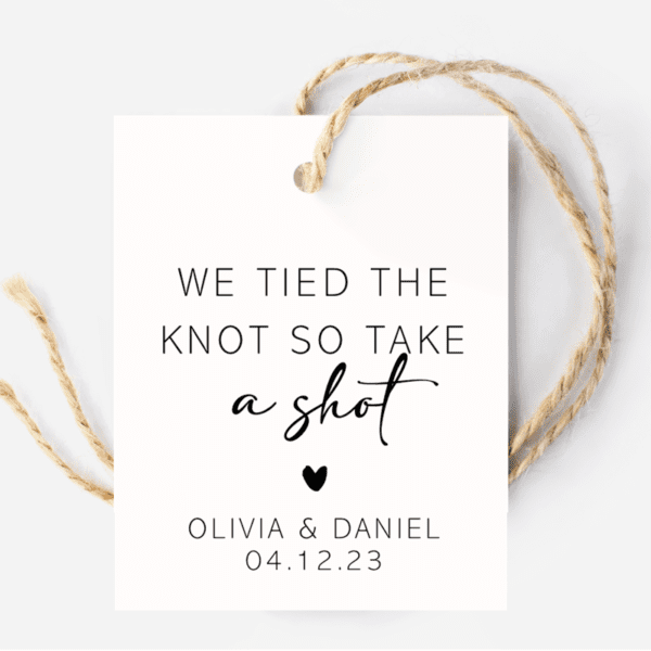 Wedding Shot Favour Tags