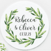 Our Green Wedding Stickers, are fully customised with the wording of your choice. 