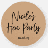 Rustic Stickers for Hen Party