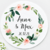 These blush pink favour stickers are fully customisable with the wording of your choice. 